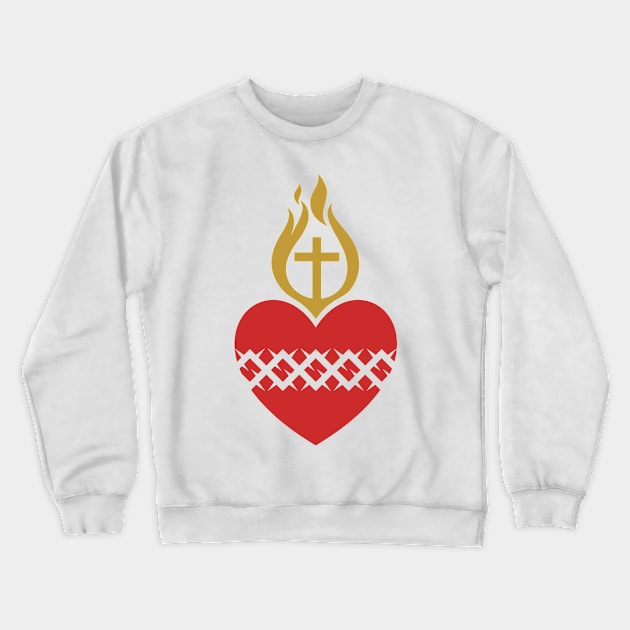 Christian illustration. Sacred Heart of Jesus. Crewneck Sweatshirt by Reformer